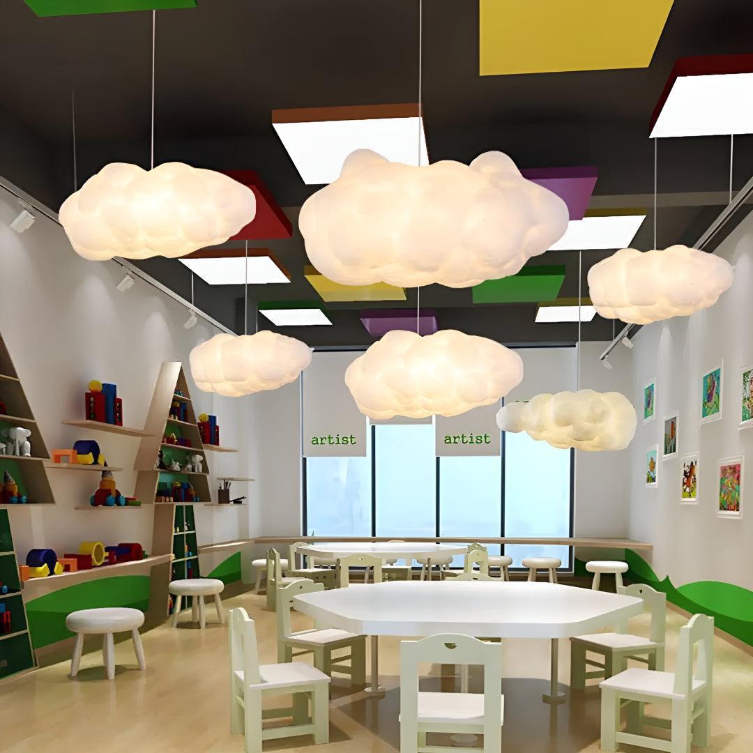 Cloud Shaped Pendant Light For Nursery And Kindergarten