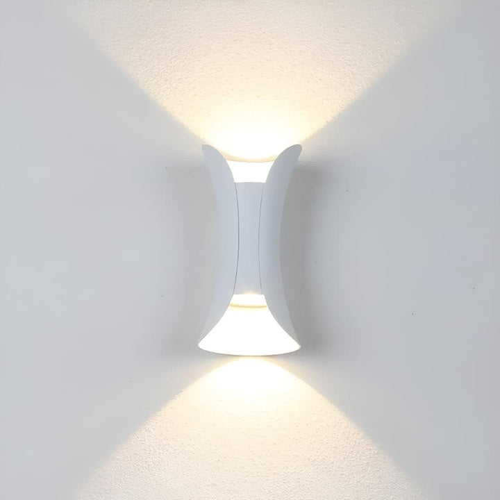 Curved Outdoor Wall Light with Up Down Lighting Design