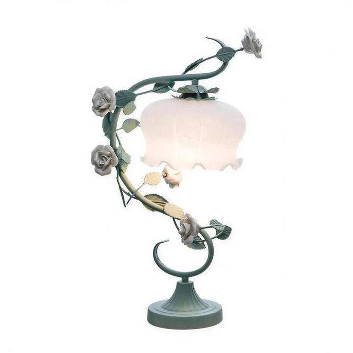 Decorative Table Lamp Lamp With Floral Rose Design