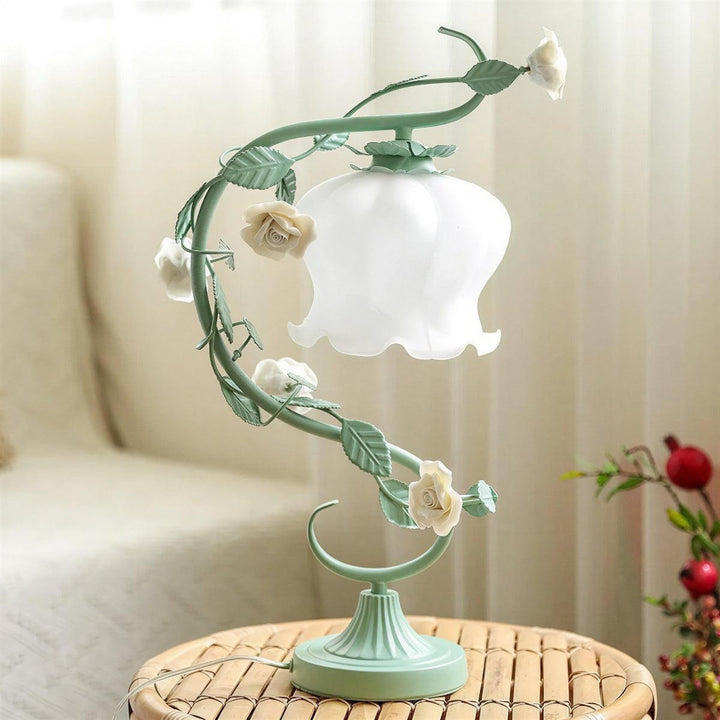 Decorative Table Lamp Lamp With Floral Rose Design