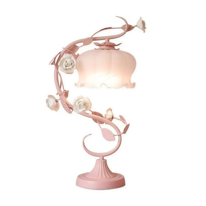Decorative Table Lamp Lamp With Floral Rose Design
