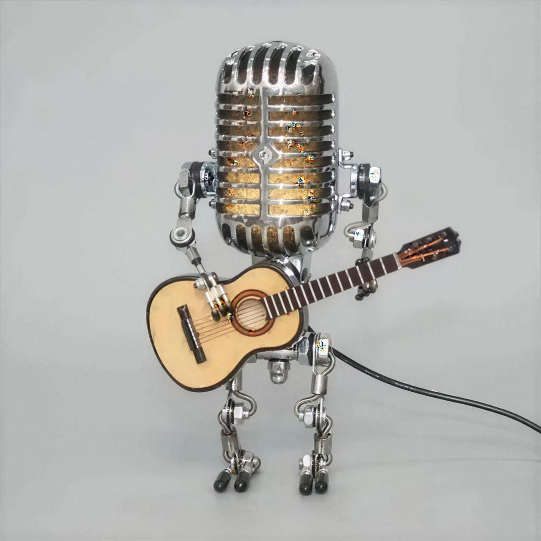 Dimmable Retro Desk Lamp With Microphone And Guitar Design