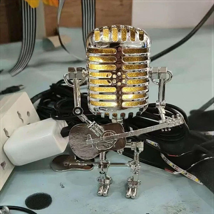 Dimmable Retro Desk Lamp With Microphone And Guitar Design
