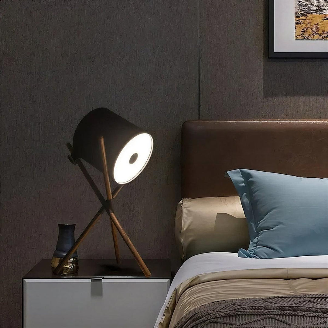 Drum Table Lamp With Tripod Base