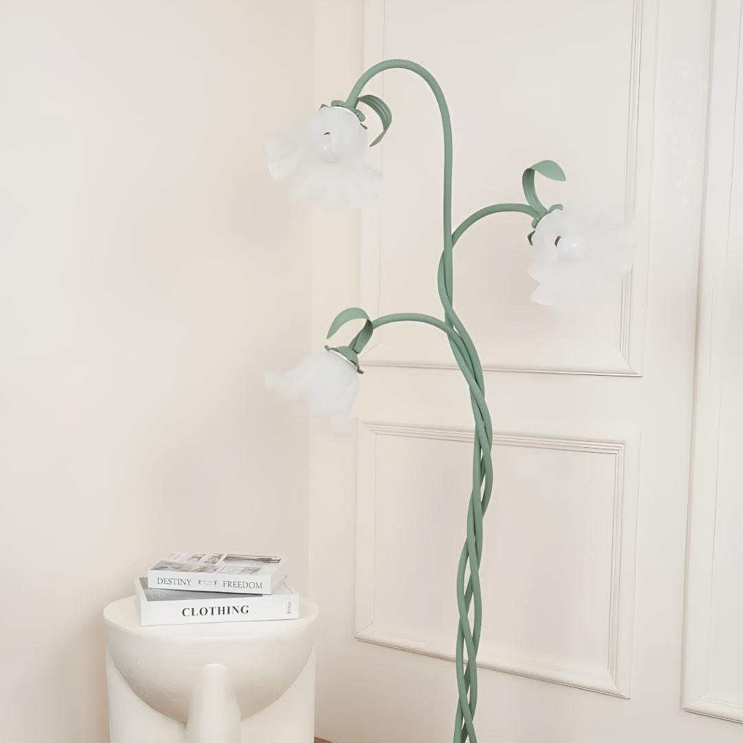 Dual Floral Floor Lamp With Calla Flower Design