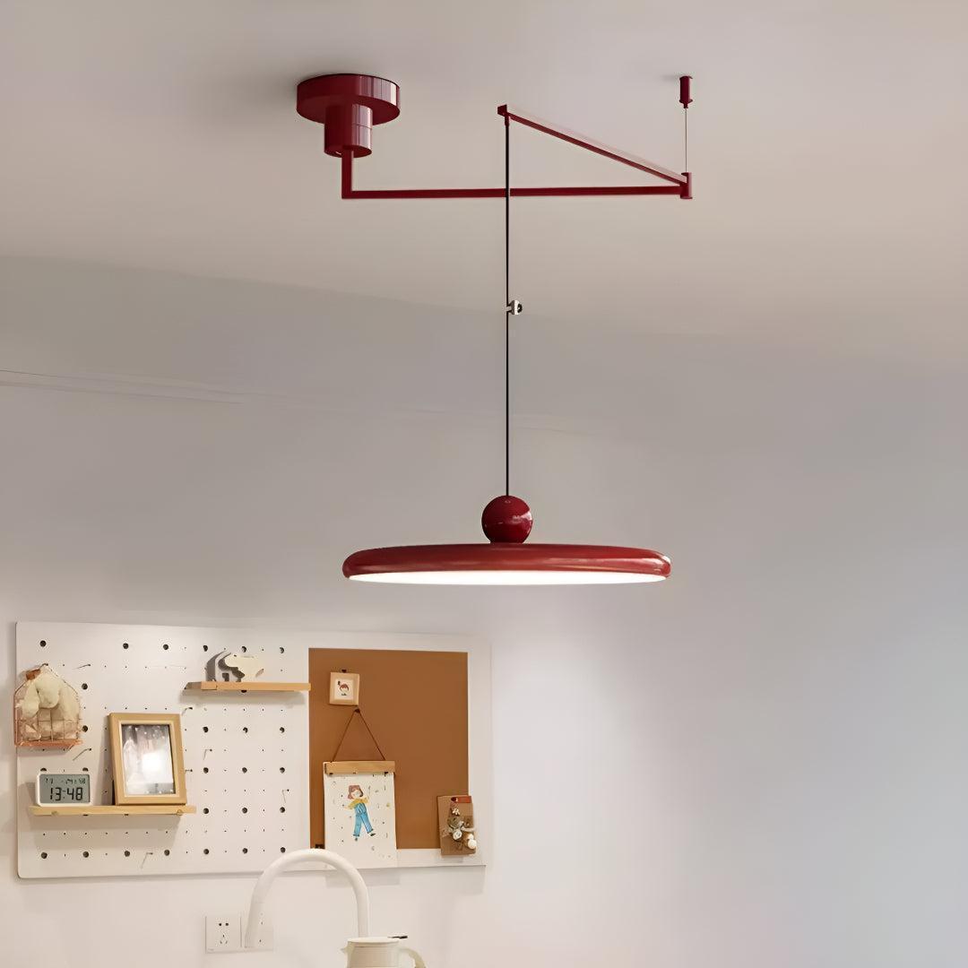 Flat Pendant Light With Adjustable Arm