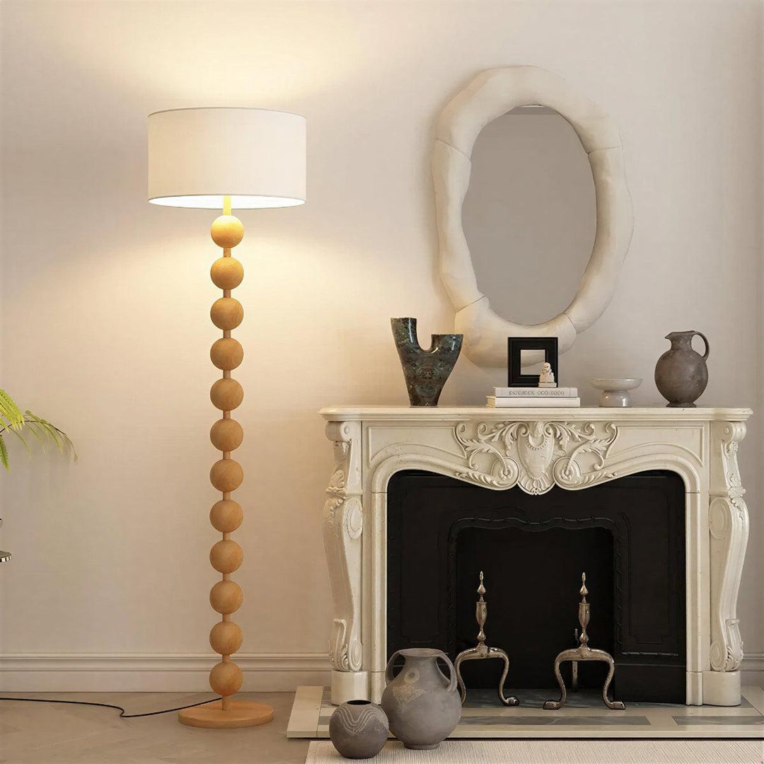Floor Standing Lamp With Sculptural Stacked Ball Style