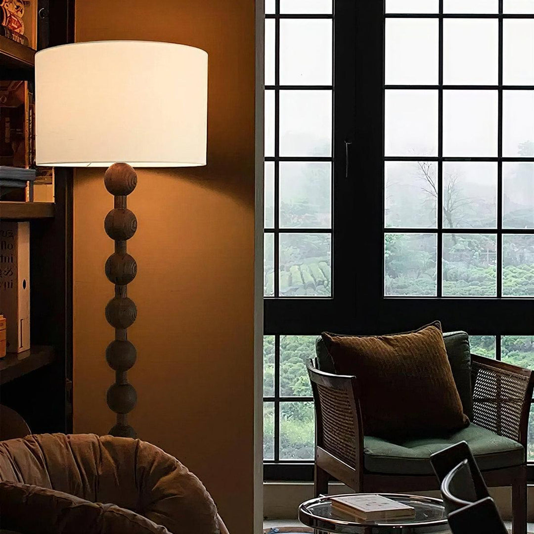 Floor Standing Lamp With Sculptural Stacked Ball Style