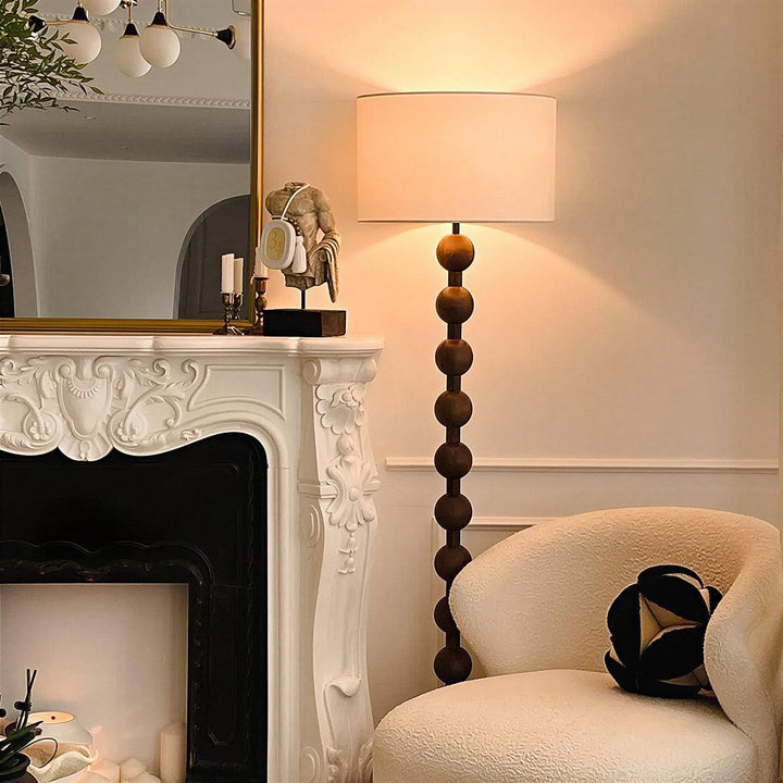 Floor Standing Lamp With Sculptural Stacked Ball Style