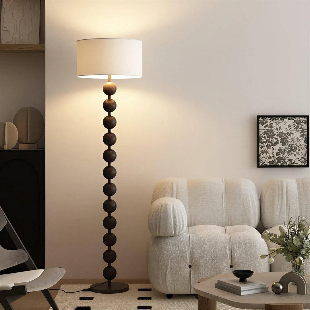 Floor Standing Lamp With Sculptural Stacked Ball Style