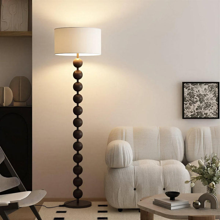 Floor Standing Lamp With Sculptural Stacked Ball Style