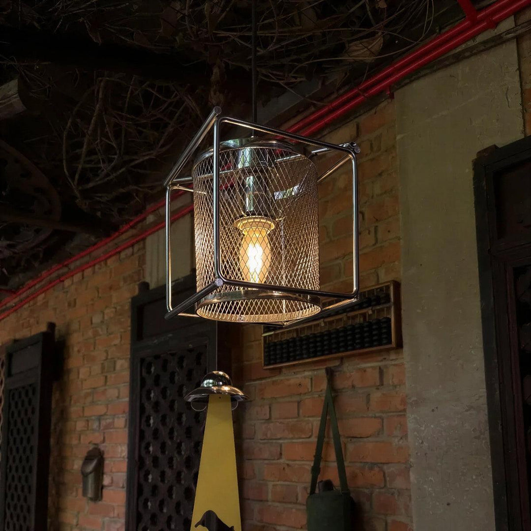 Industrial Metal Caged Kitchen Pendant Lighting