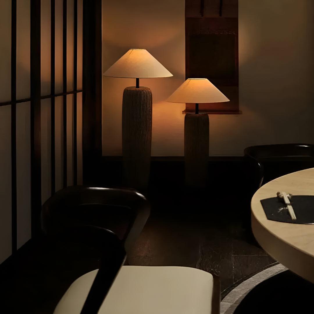 Japanese Floor Lamp For Living Room Ambience With Fabric Shade