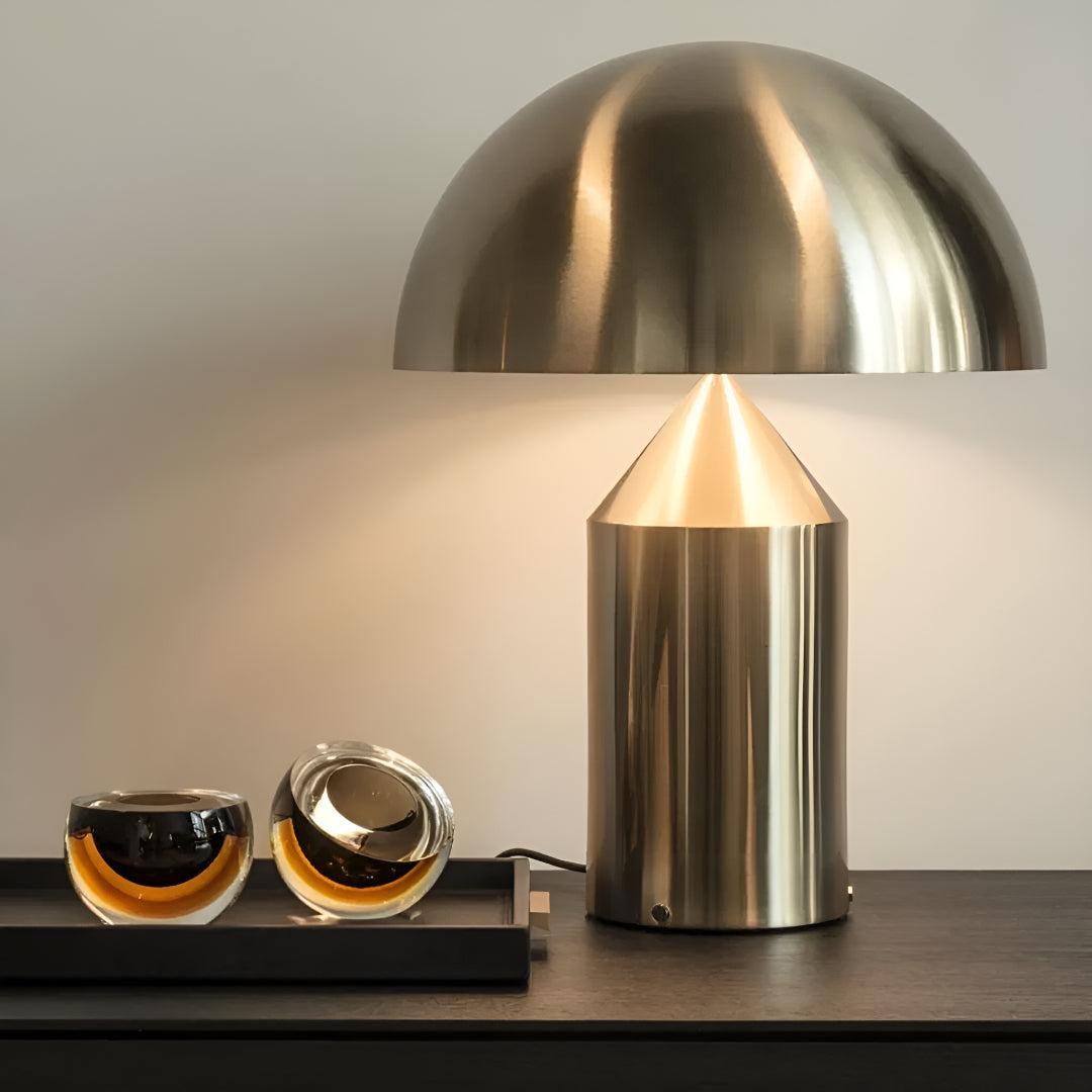 Metal Mushroom Style Table Lamp With Dome Shape