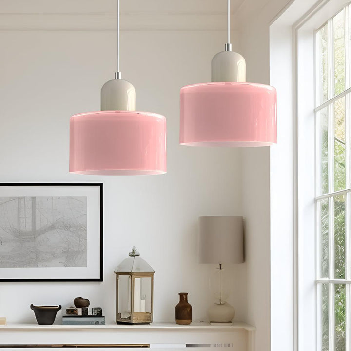 Mid Century Modern Glass Hanging Light Fixture