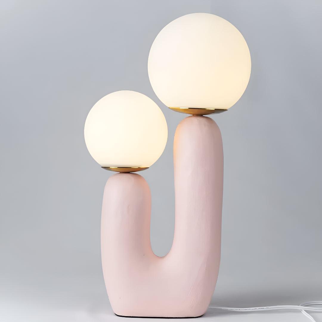 Modern Bedside Table Lamp With Sculptural Double Globe Design