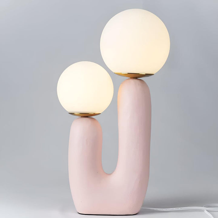 Modern Bedside Table Lamp With Sculptural Double Globe Design
