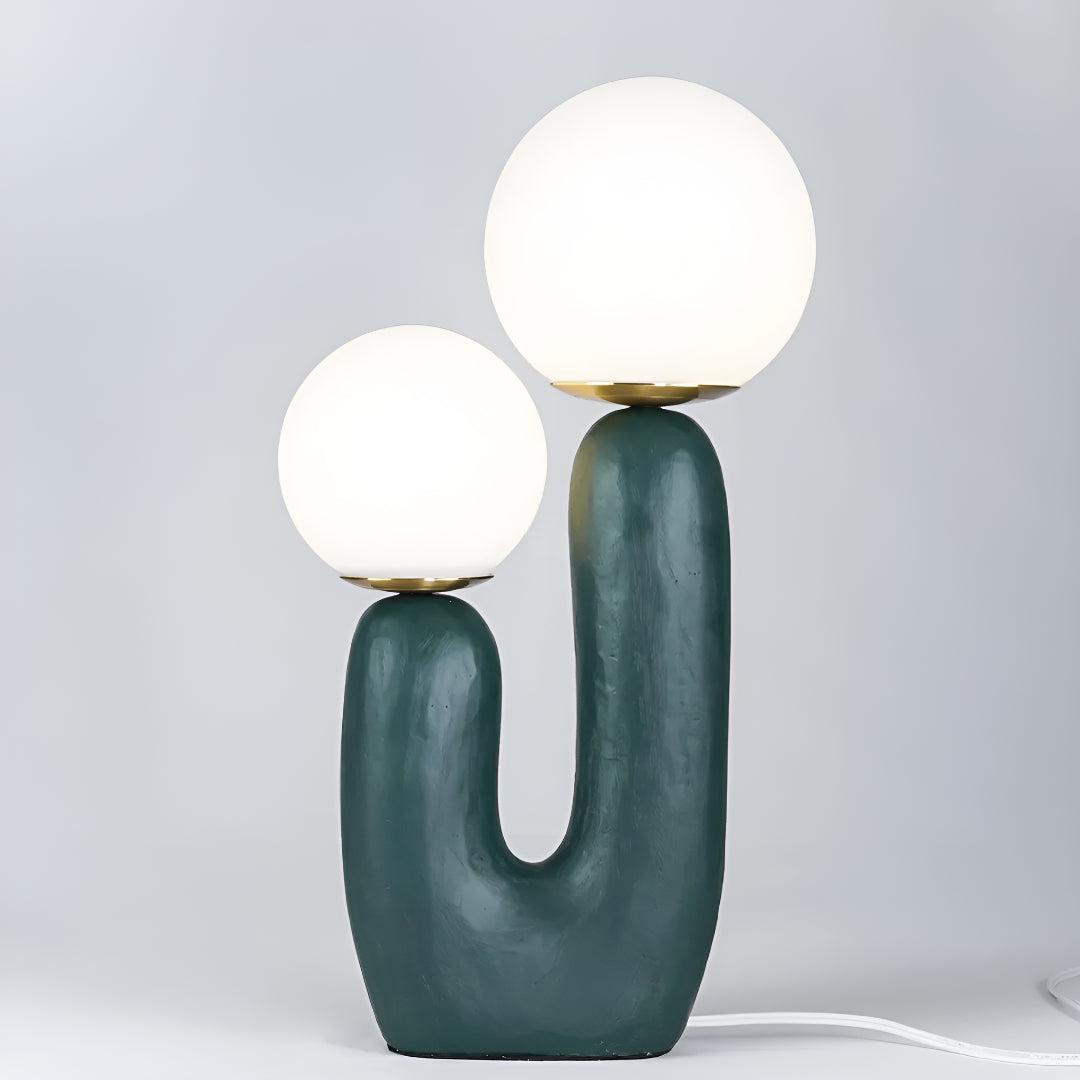 Modern Bedside Table Lamp With Sculptural Double Globe Design