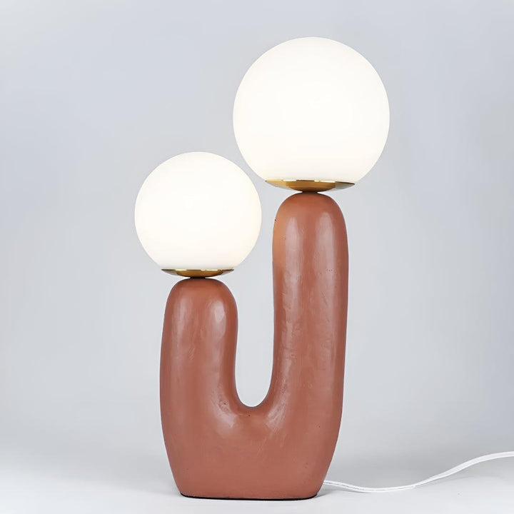Modern Bedside Table Lamp With Sculptural Double Globe Design