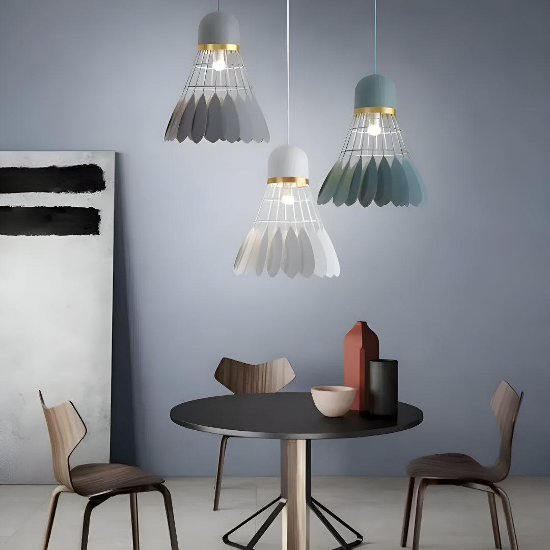 Modern Floral Pendant Lighting with Flower Cage Shade Design