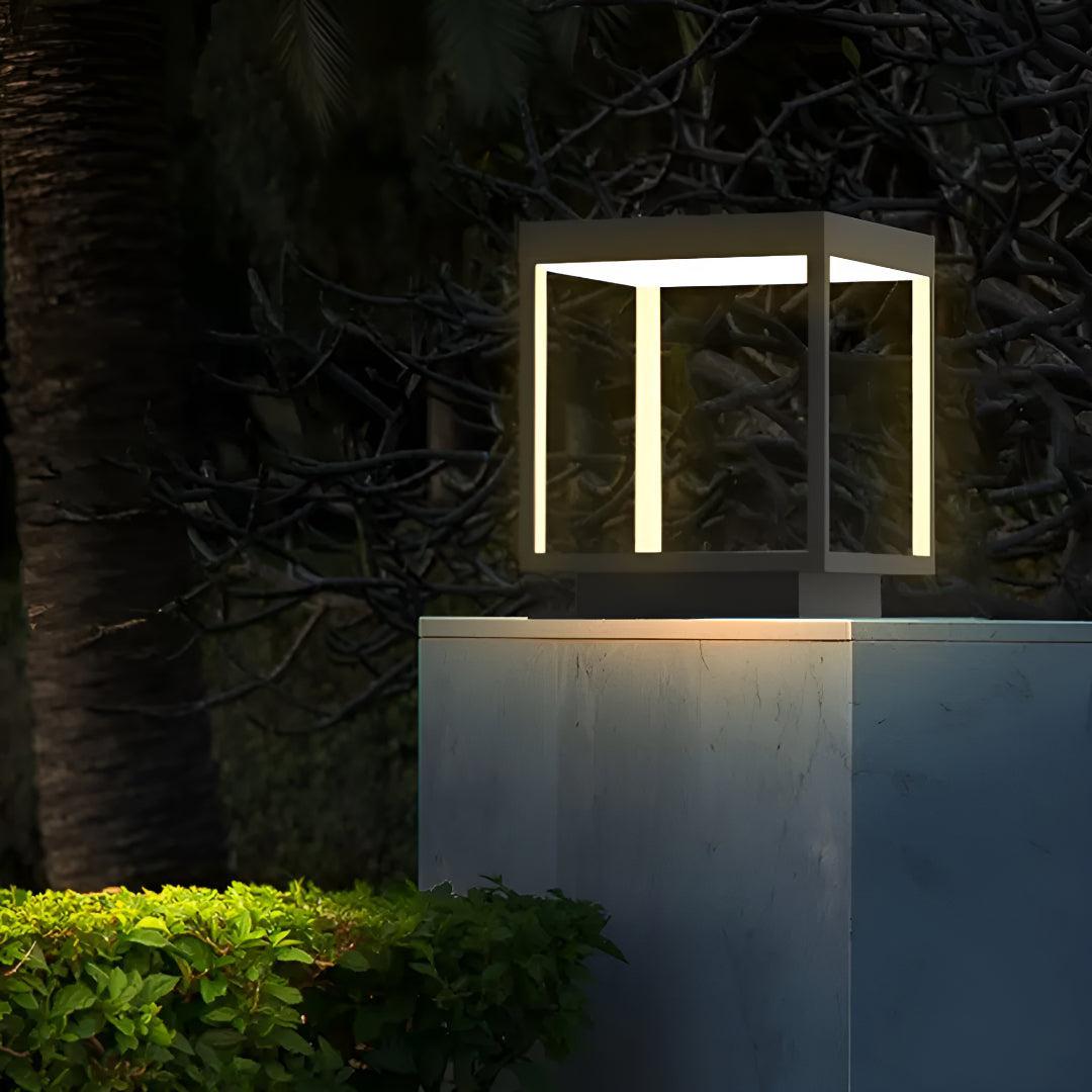 Modern Open Frame Post Lights for Outdoor Garden Walls