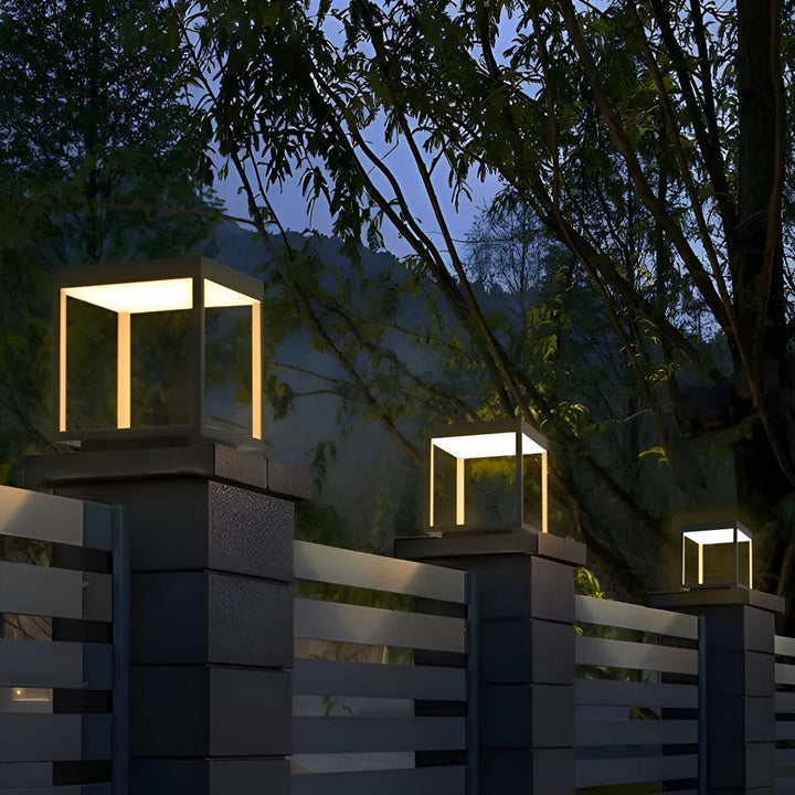 Modern Open Frame Post Lights for Outdoor Garden Walls