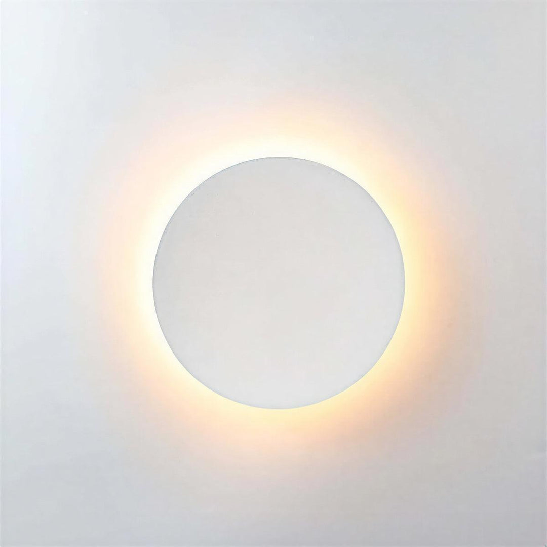Outdoor Circular Wall Light With Minimalist Backlit Halo