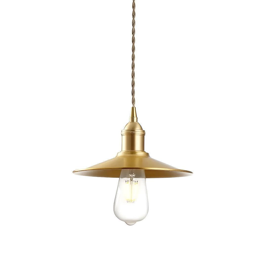 Pendant Light With Vintage Flat Scalloped Shade Design