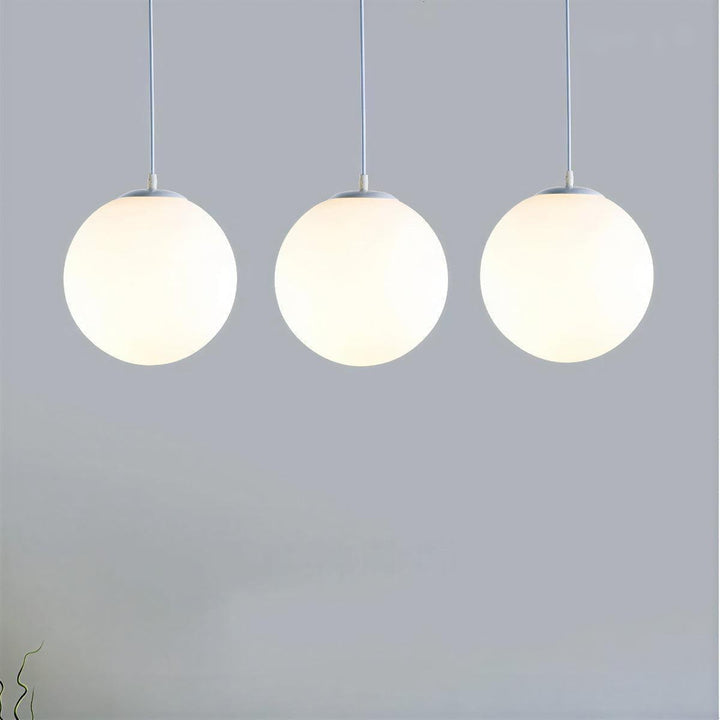 Simple Pendant Fixture With Modern Glass Globe Style