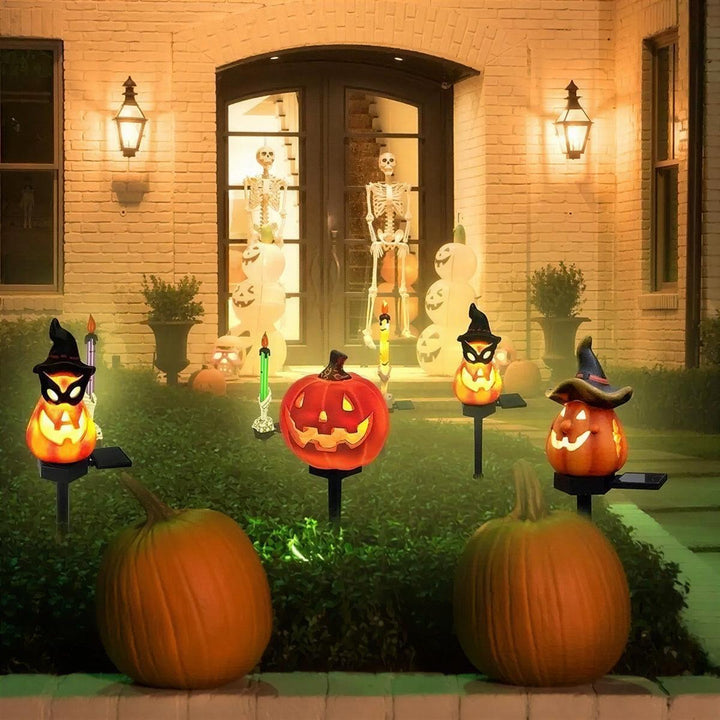 Solar Footpath Light With Halloween Pumpkin Design