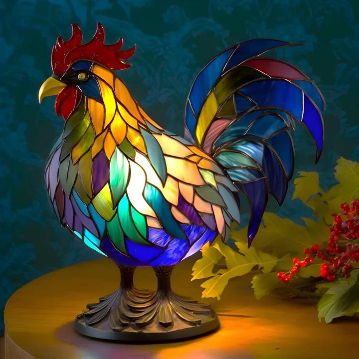 Stained Glass Animal Night Light Table Lamp