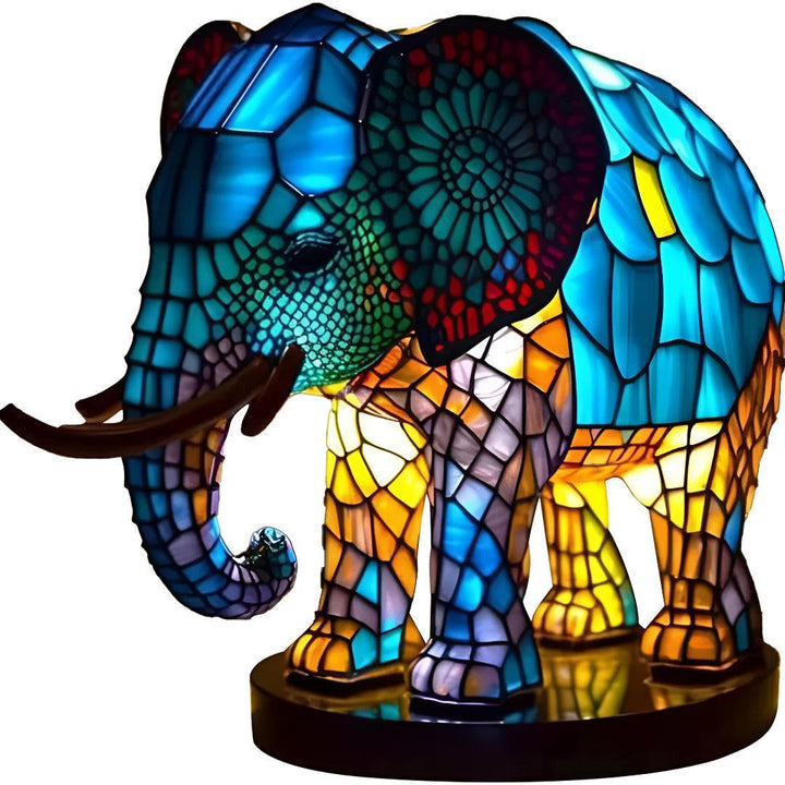 Stained Glass Animal Night Light Table Lamp
