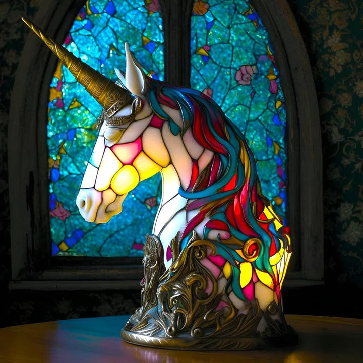 Stained Glass Animal Night Light Table Lamp