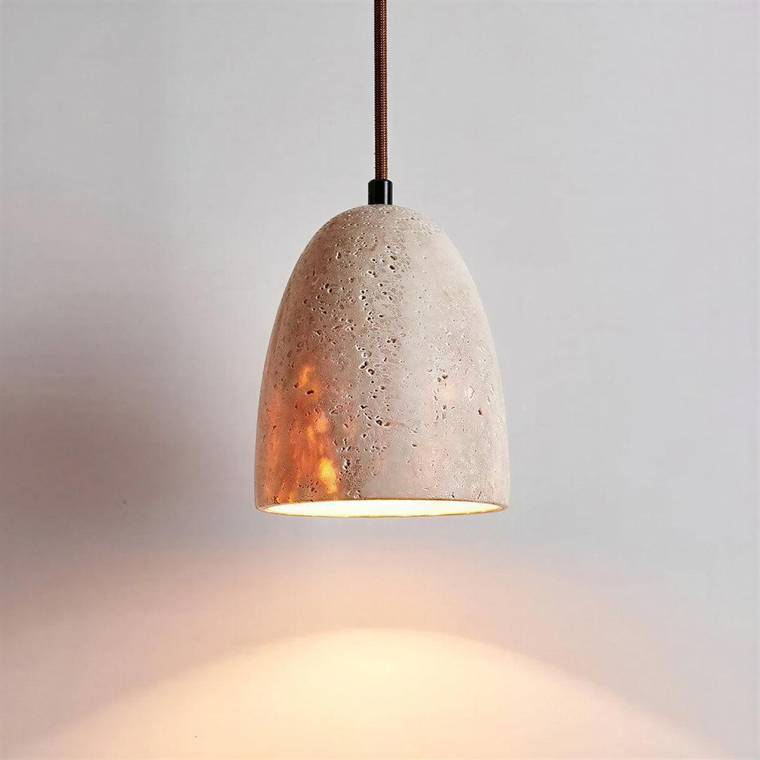 Stone Styled Kitchen Island Pendant Light With Warm Glow
