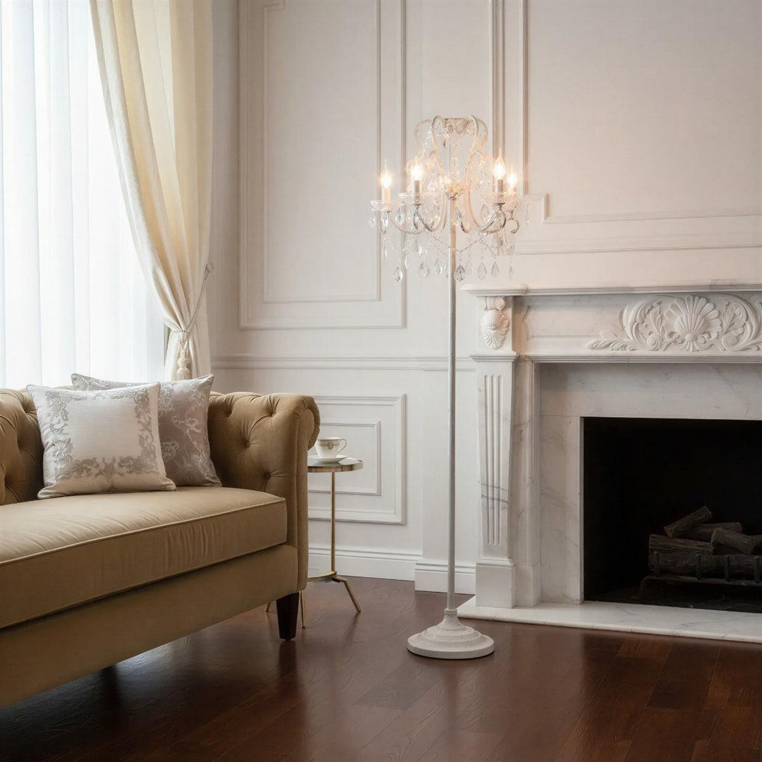 Traditional Luxury Chandelier Floor Lamp With Ornate Design