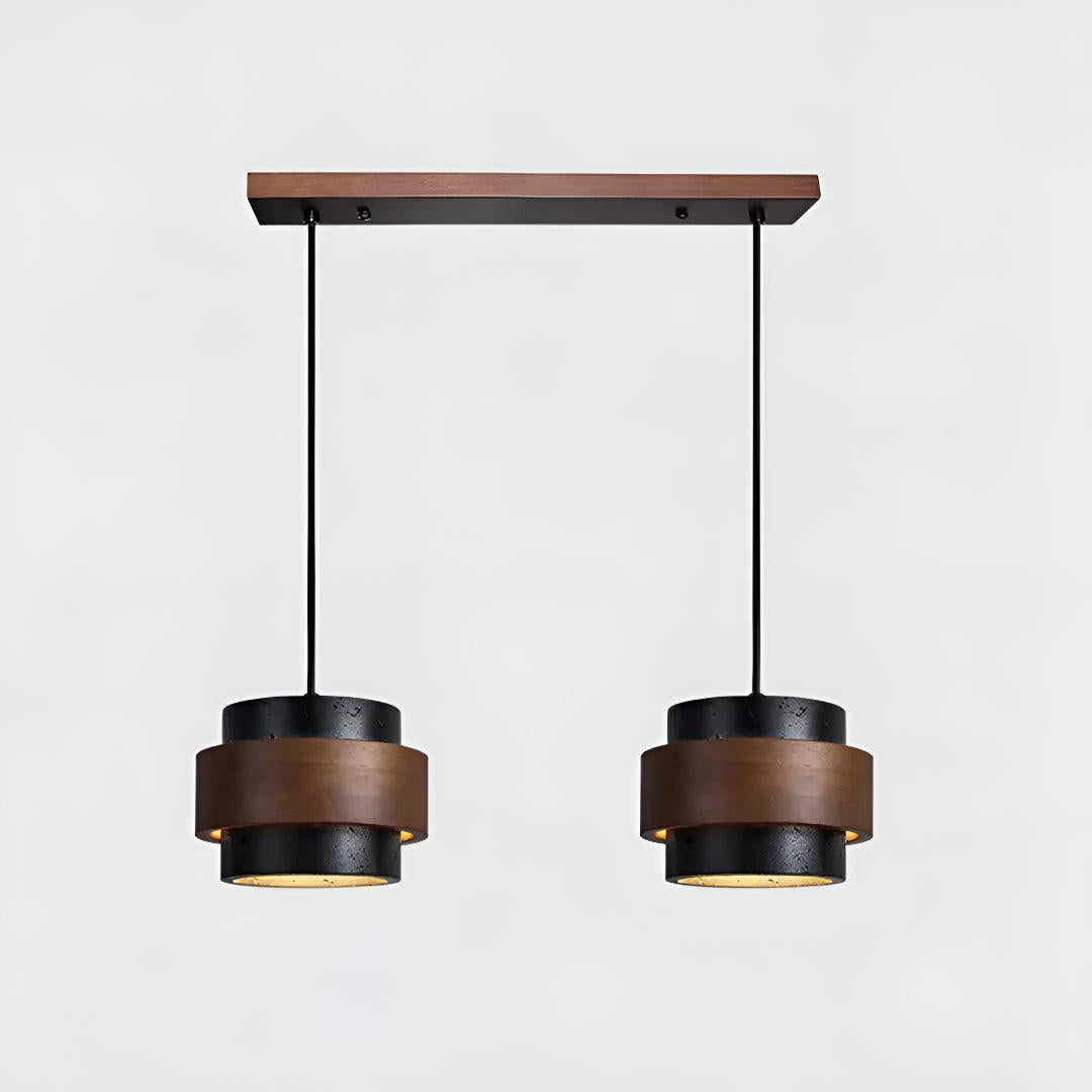 Travertine Pendant Light With Cylindrical Design