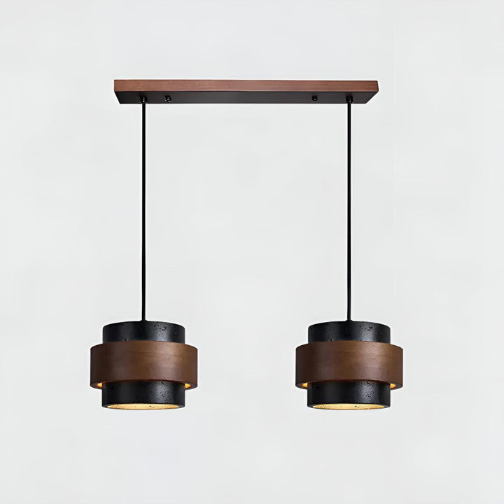 Travertine Pendant Light With Cylindrical Design