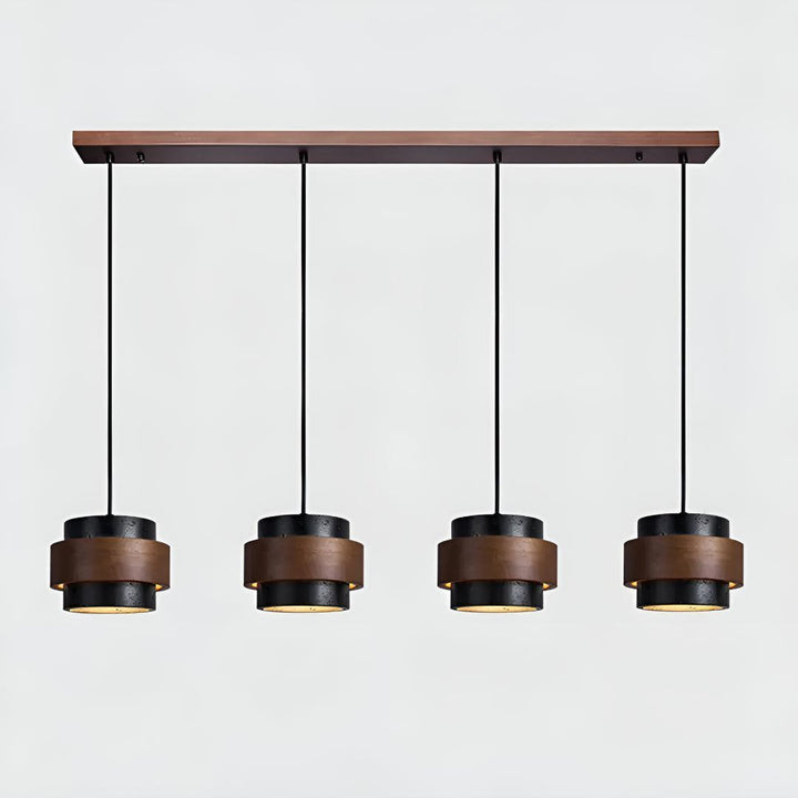 Travertine Pendant Light With Cylindrical Design
