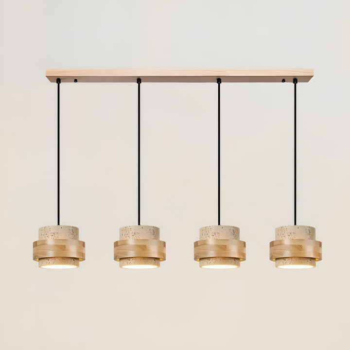 Travertine Pendant Light With Cylindrical Design