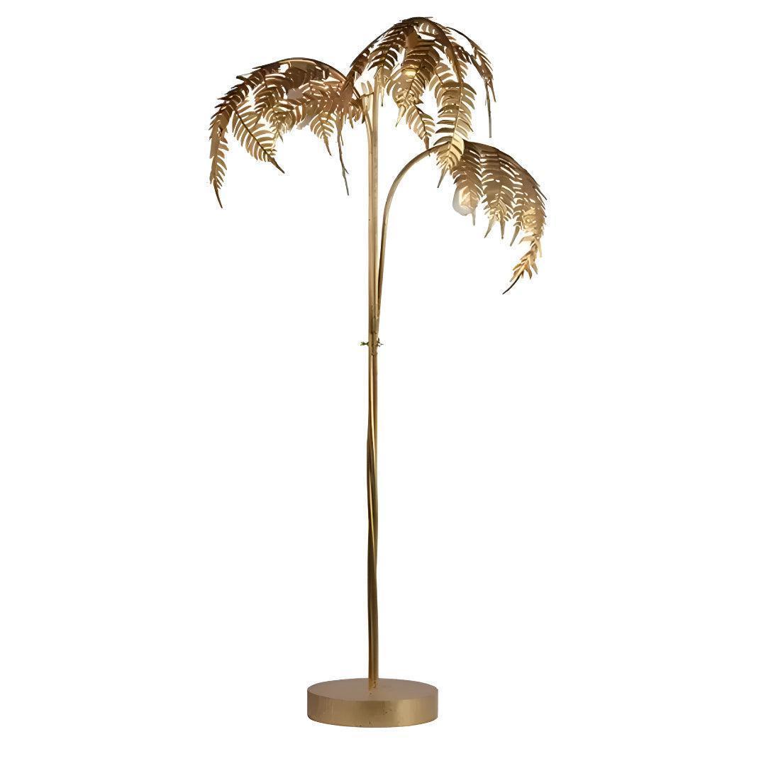 Tropical Retro Golden Palm Tree Floor Lamp
