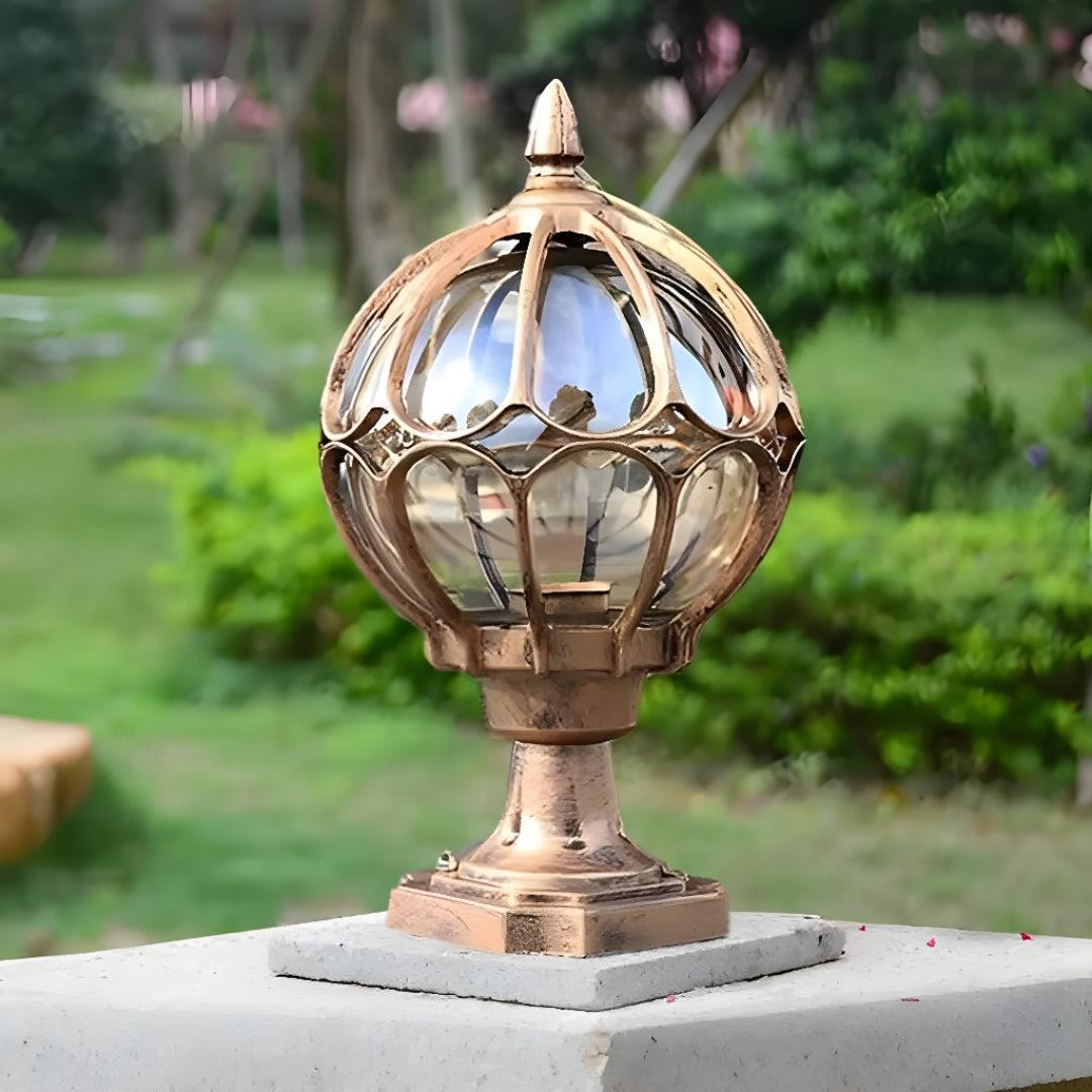 Vintage Outdoor Pier Mount Post Light With Globe Design