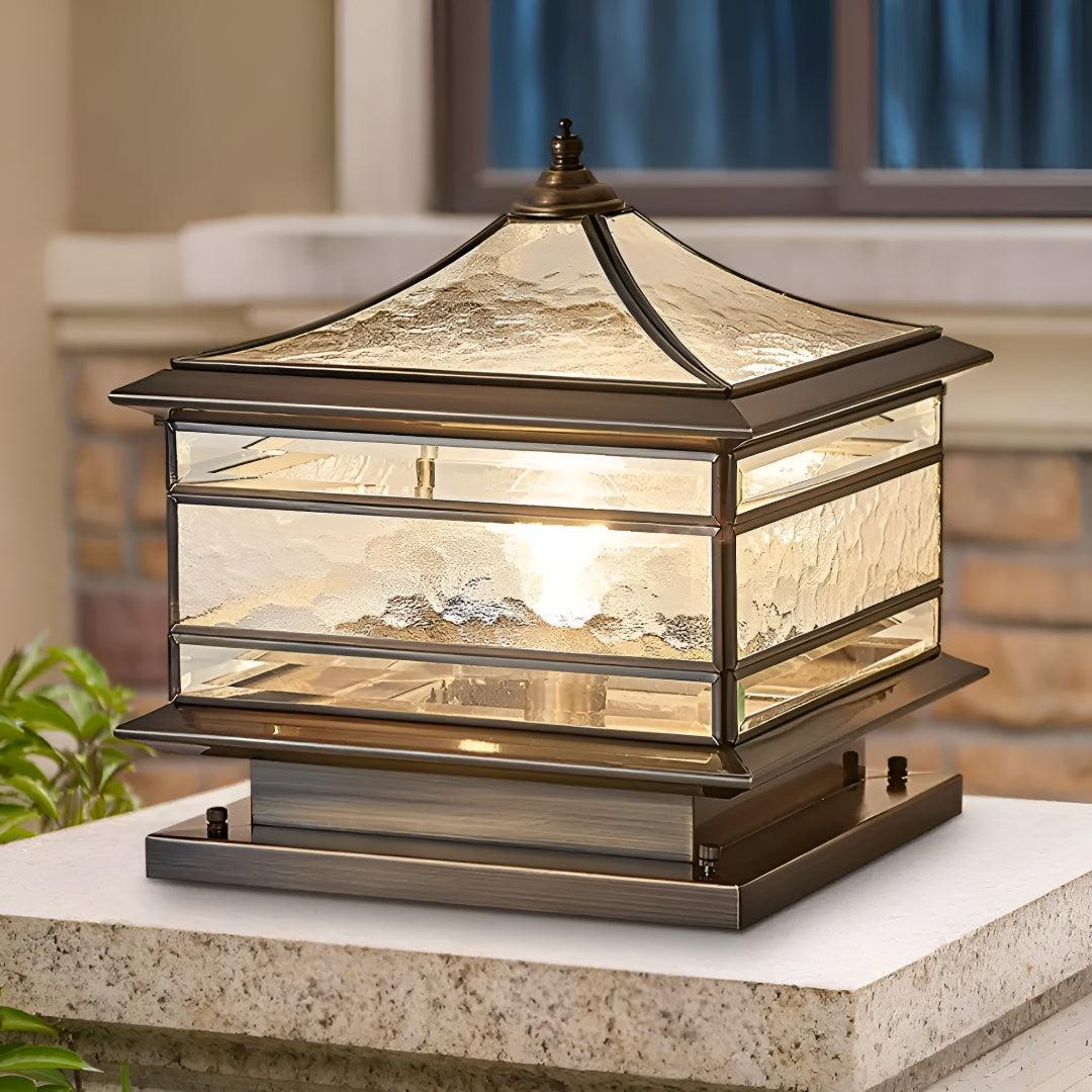 Vintage Post Light For Outdoor Pillars With Warm Glow